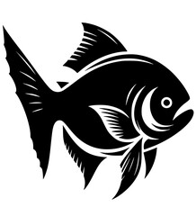 Piranha fish logo silhouette