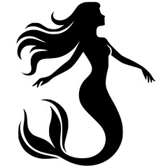Beautiful mermaid silhouette