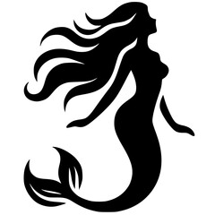 Beautiful mermaid silhouette