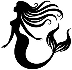 Beautiful mermaid silhouette
