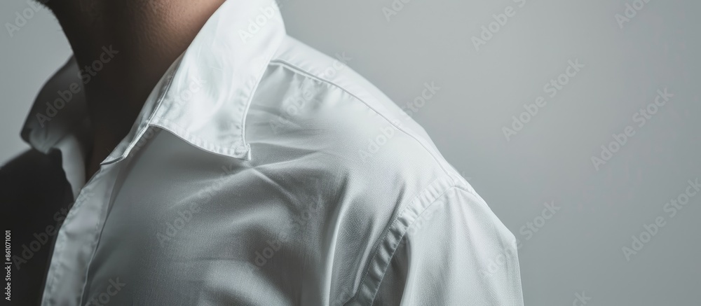 Poster white shirt, taken with the collar close up. with copy space image. place for adding text or design