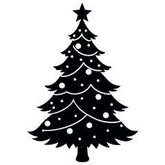 Fototapeta premium Silhouette of Christmas Trees and Gifts 