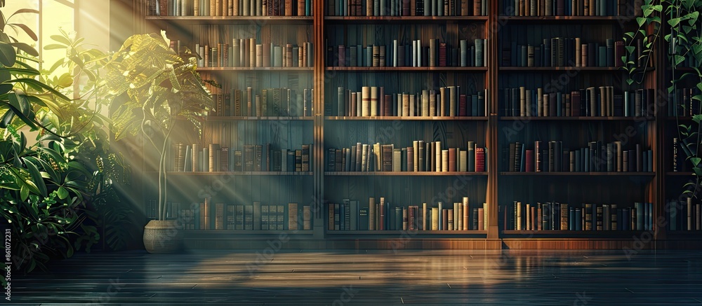 Poster Online library concept. Copy space image. Place for adding text or design