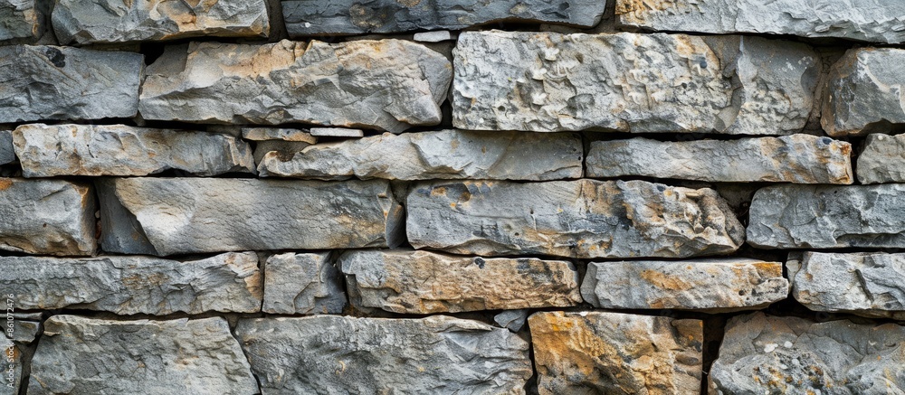 Poster stone wall, folded wall of stone slabs background. with copy space image. Place for adding text or design