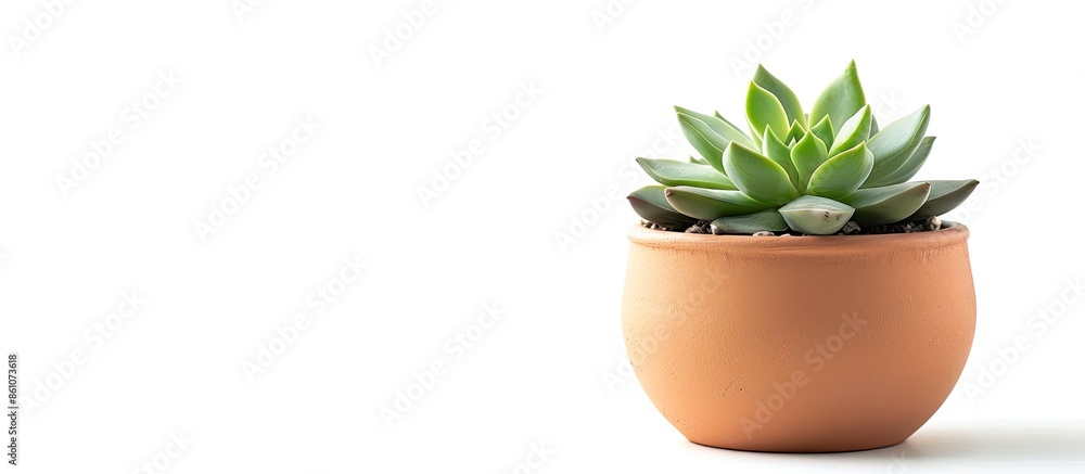 Poster succulent in pot isolated on white background. with copy space image. place for adding text or desig