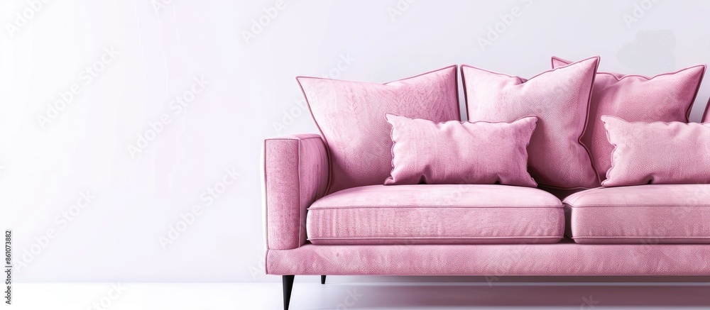 Poster modern sofa isolated on white background. with copy space image. Place for adding text or design