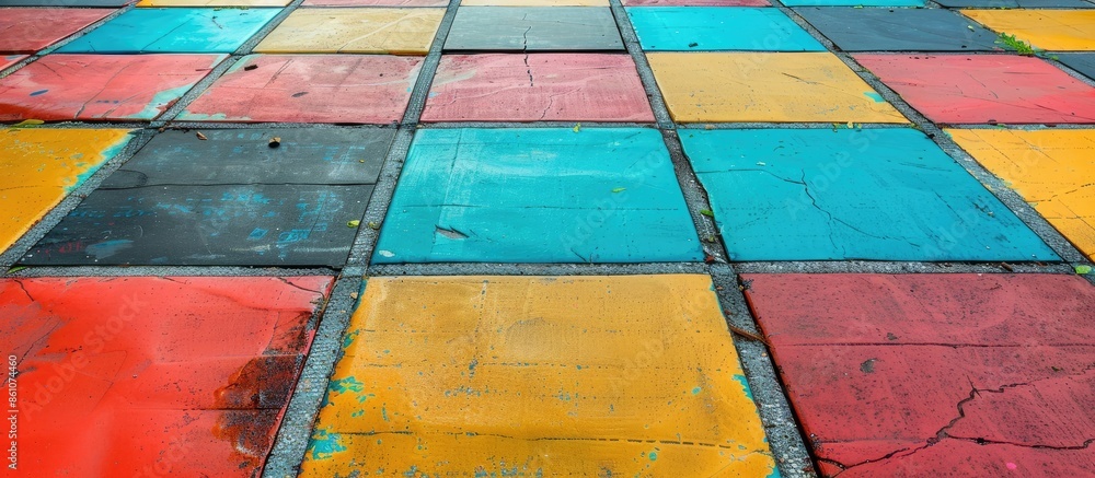 Aufkleber Colorful floor texture and background abstract. with copy space image. Place for adding text or design