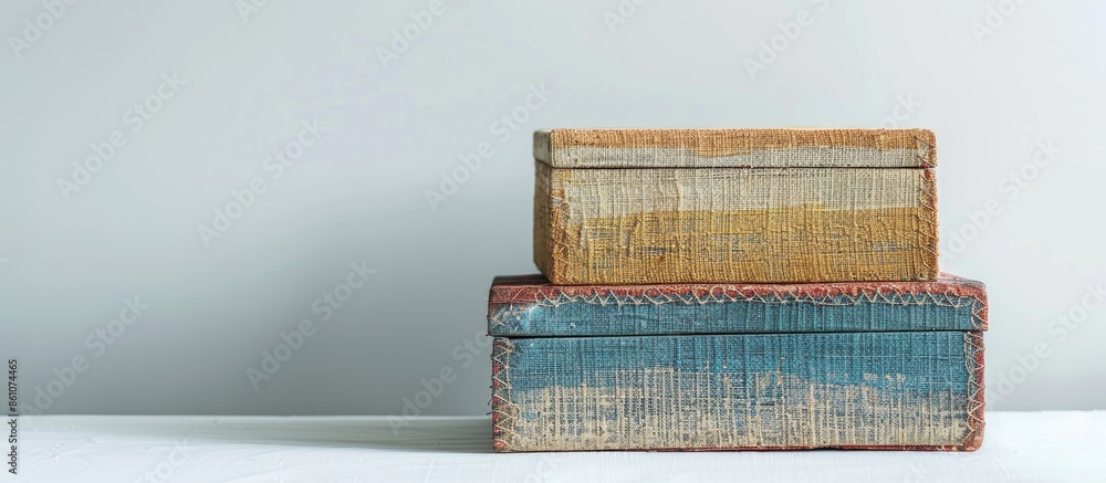 Aufkleber textile storage box on white background. with copy space image. place for adding text or design