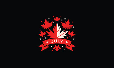 Happy Canada Day banner vector design for July 1st.