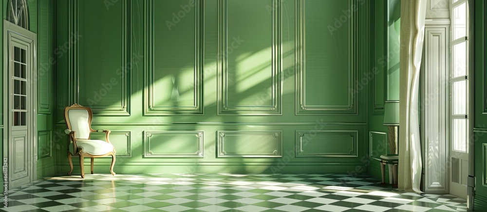 Leinwandbilder classical green interior. with copy space image. place for adding text or design