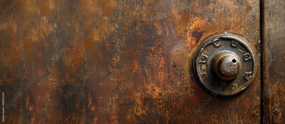Aufkleber Door handle closeup on brown background. with copy space image. Place for adding text or design