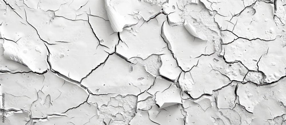 Aufkleber cracked flaking white paint on the wall texture background. grunge and rough texture background. wit