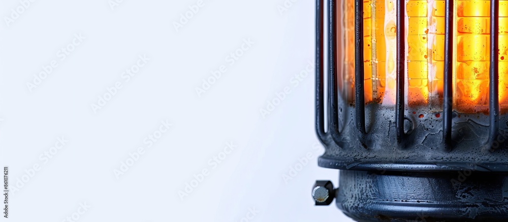 Poster oil heater isolated on white background. with copy space image. place for adding text or design