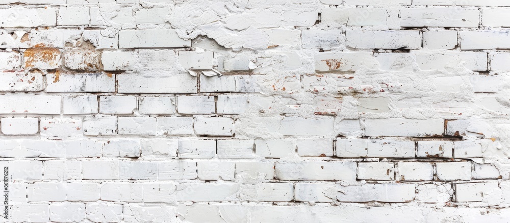 Poster arrangement of bricks for white painted walls. with copy space image. place for adding text or desig