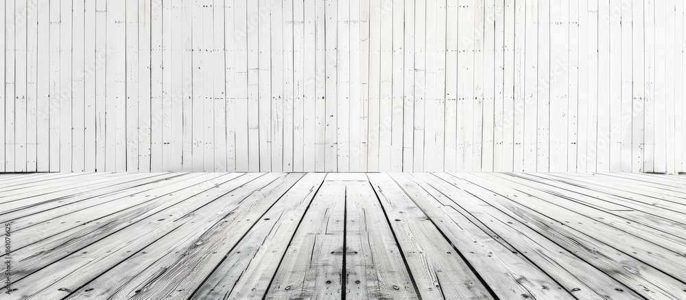Aufkleber White wooden wall background. with copy space image. Place for adding text or design