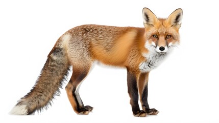 Fototapeta premium Red fox (4 years) - Vulpes vulpes in front of a white background. 