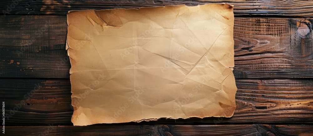 Poster blank paper on the table with nobody. with copy space image. Place for adding text or design