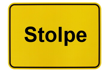 Illustration eines Ortsschildes der Gemeinde Stolpe in Mecklenburg-Vorpommern