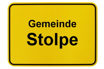 Illustration eines Ortsschildes der Gemeinde Stolpe in Mecklenburg-Vorpommern