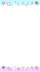 16:9 夏祭りのイラストセットフレーム⭐︎PNG