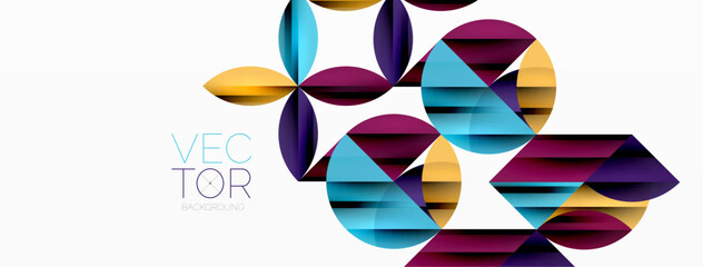 Circles and round shapes geometric minimal background