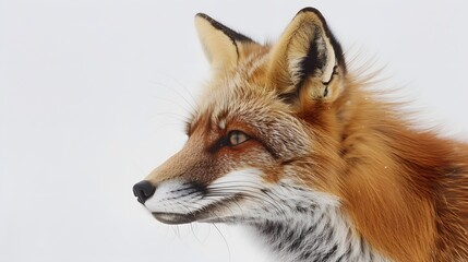 Obraz premium Red fox (4 years) - Vulpes vulpes in front of a white background. 