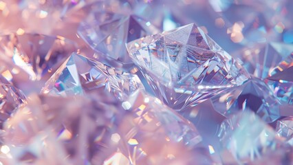 macro image of diamond and iridescent jewelry stones shining in the light