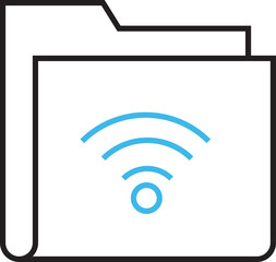 Folder and Wifi Symbol
