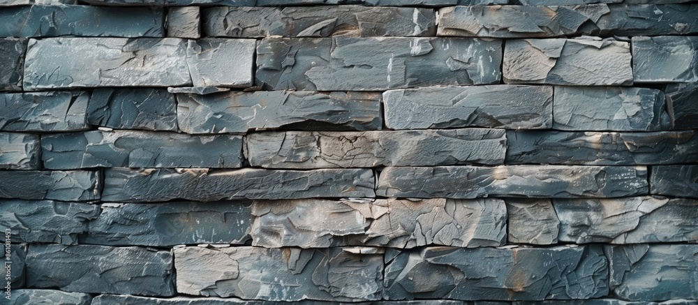 Aufkleber grey stone brick wall texture,wall background. copy space image. place for adding text and design