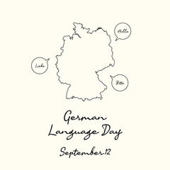 line art of German Language Day good for German Language Day celebrate. line art.