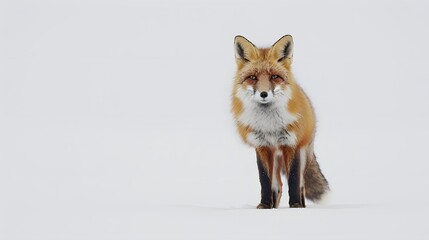 Fototapeta premium Red fox (4 years) - Vulpes vulpes in front of a white background. 