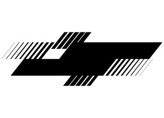 Sports striped pattern black on a white background. Black and white Design element. For sports car, motorcycle, boat, toy and sportswear applications. Abstract vector background