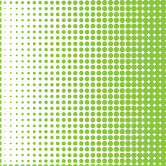 Abstract pop art comic style green halftone isolated on white background Vector. Green dot spray vector illustration. Creative pattern vector halftone background. Coloring dot spray gradation.