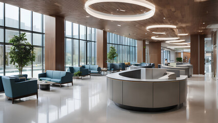 Comfort in Every Curve: A Detailed Look at a Modern Hospital Lobby