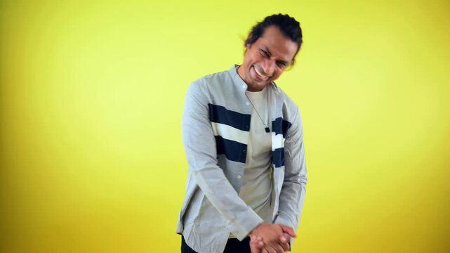 Young person smile diplomatically
