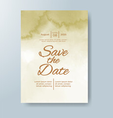 Wedding invitation with abstract watercolor background