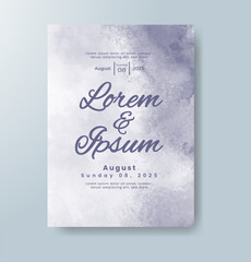 Wedding invitation with abstract watercolor background