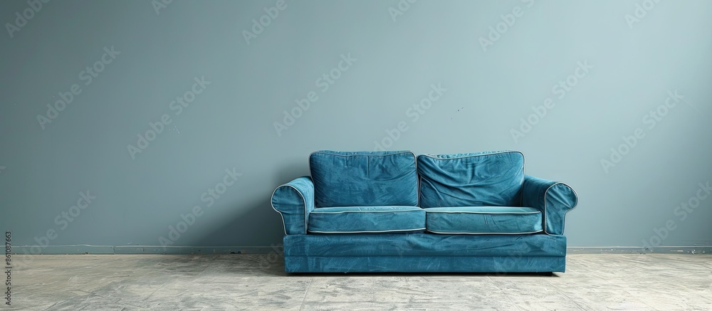 Poster sofa bed in living room. copy space image. place for adding text and design