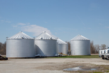 Agricultural silos used for grain storage in the US.