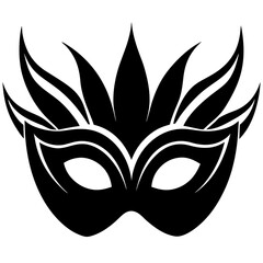 masquerade mask silhouette vector on white background