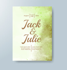 Wedding invitation with abstract watercolor background