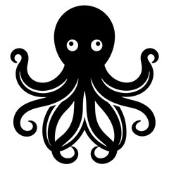 octopus icon silhouette vector art illustration.