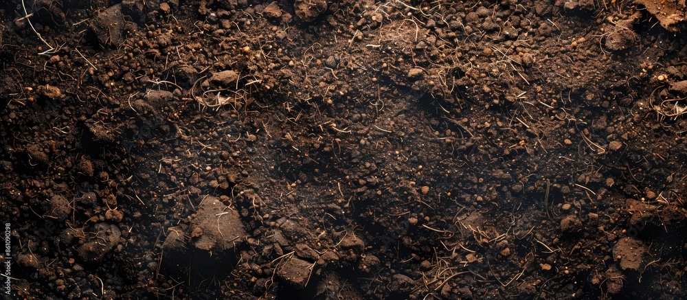 Poster close-up of fertile loam for the background. copy space image. place for adding text and design