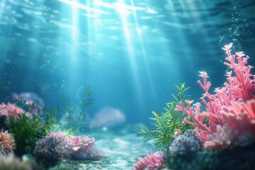 Obraz premium Tranquil Underwater Paradise. Serene marine life concept