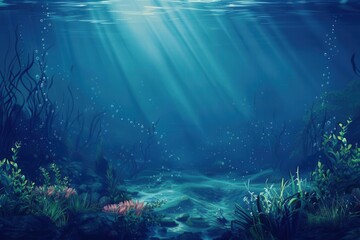 Serene Undersea Paradise. Peaceful underwater landscape concept