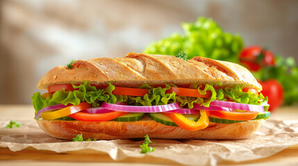 Freshly Made Sandwich with Fresh Ingredients