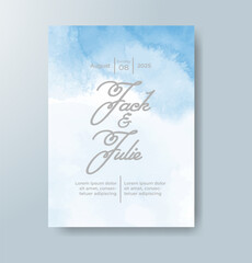 Wedding invitation with abstract watercolor background