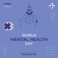 Vector health banner of world mental health day