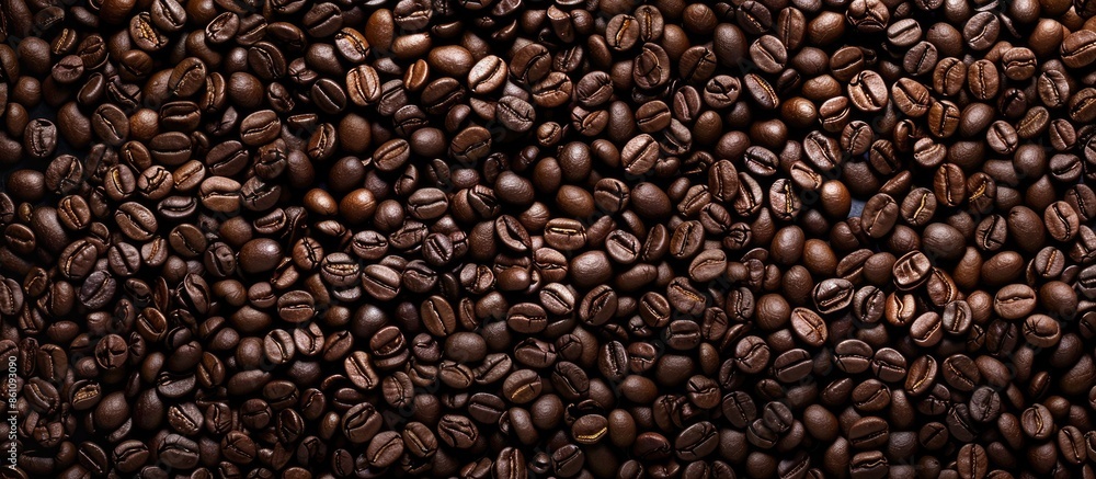 Aufkleber roasted coffee bean background, top view. copy space image. place for adding text and design