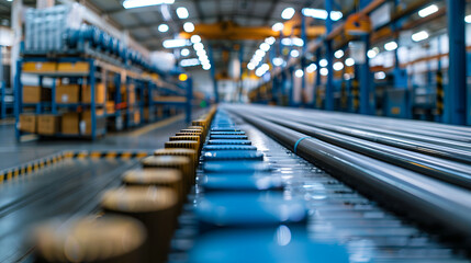 Fototapeta premium Optimizing Factory Efficiency and Cost Reduction Through Production Data Evaluation and Performance Indicators. Concept Factory Efficiency, Cost Reduction, Production Data Evaluation